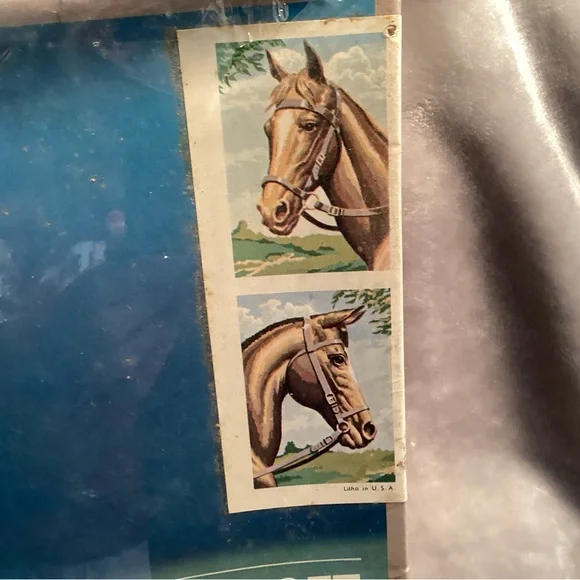 Two Vintage Silver Award Paint by Number. Numbered oil paint sets. 1960’s - Picture 4 of 12